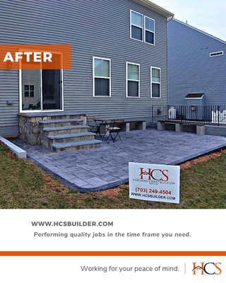 Concrete Patio Installation - Nothing is more important to us than to achieve our customer's expectations! Check one of the patio projects we made in Virginia.
Do you also want a beautiful patio in your backyard? What are you waiting for? Request your free estimate today!