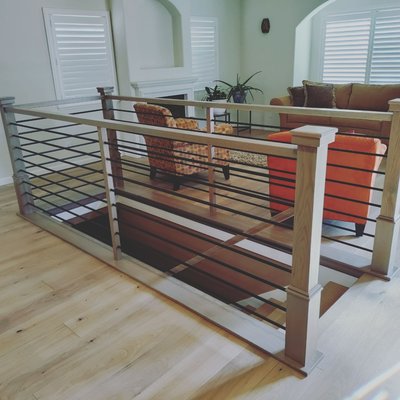 Like the horizontal look of balusters? - Make a statement about your fancy for a contemporary look. Horizontal balusters are becoming popular, and no wonder! A simple reorientation of the balusters elongates your space and makes it feel more open and less like prison bars. Ask about your many options! Like the horizontal look of balusters? - Make a statement about your fancy for a contemporary look. Horizontal balusters are becoming popular, and no wonder! A simple reorientation of the balusters elongates your space and makes it feel more open and less like prison bars. Ask about your many options!