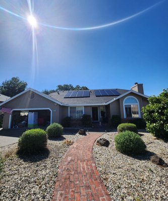 6.8KWh Tesla Powerwall 3 Residential Solar Installation - This Santa Rosa project features a state-of-the-art 6.8 kWh Tesla Powerwall 3 residential solar installation, perfectly optimized for a full south-facing roof. This prime orientation ensures maximum solar exposure, allowing the system to charge the Powerwall to full capacity by noon each day. The homeowner enjoys the benefits of being completely off-grid, harnessing the sun’s energy to power their home sustainably. In rare instances where grid power is needed, the system seamlessly integrates with the grid, providing peace of mind and uninterrupted energy access. This installation exemplifies a modern approach to energy independence and sustainability. 6.8KWh Tesla Powerwall 3 Residential Solar Installation - This Santa Rosa project features a state-of-the-art 6.8 kWh Tesla Powerwall 3 residential solar installation, perfectly optimized for a full south-facing roof. This prime orientation ensures maximum solar exposure, allowing the system to charge the Powerwall to full capacity by noon each day. The homeowner enjoys the benefits of being completely off-grid, harnessing the sun’s energy to power their home sustainably. In rare instances where grid power is needed, the system seamlessly integrates with the grid, providing peace of mind and uninterrupted energy access. This installation exemplifies a modern approach to energy independence and sustainability.