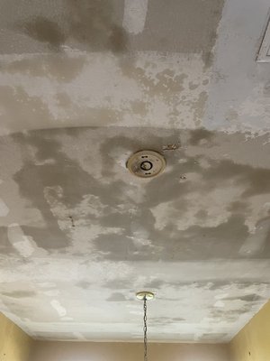 Ceiling repair - Ceiling had popcorn removed after we repaired all the damage and cracks on drywall Ceiling repair - Ceiling had popcorn removed after we repaired all the damage and cracks on drywall