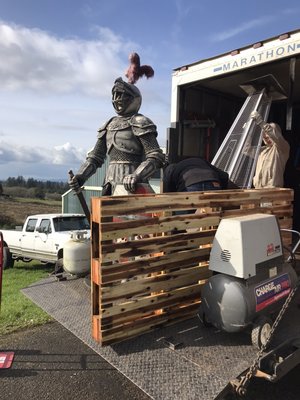 Statue of the knight been moved - We move regular and exclusive stuff :)