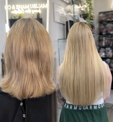 Luxury Hair Extension Transformations at Shear Sugar Salon & Extensions - At Shear Sugar Salon and Extensions in Dallas Texas offer a wide range of premium hair extension methods to suit every hair type and lifestyle, including tape-ins, microbeads, hand-tied wefts, clip-ins, and keratin tip extensions. Every transformation is thoughtfully designed to meet each client’s individual goals.
We have an easy process to make each approach customizable to individual clients.   By using the book

Whether you’re looking for added length, fuller volume, or both, we’re here to create a look that feels effortless and natural. Our extensions are professionally pre-customized by our trusted manufacturers, meaning each shade is expertly blended in advance for seamless color matching and flawless results.

The result? A natural, undetectable blend that enhances your hair and elevates your confidence, so you look and feel like the best version of yourself.Consultation option you will receive a detailed summary of your experience and what to expect, as Well as a  Specific cost of services that matches your budget and current needs.  You’ll be offered payment options and payment plans to help navigate your investment without breaking your budget.