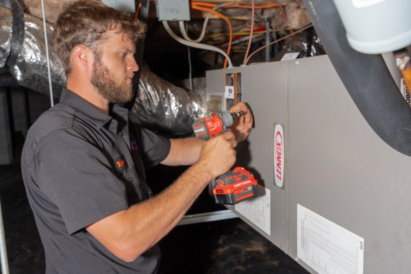 HVAC Installation - After years of rising energy bills and repair calls on their 15-year-old system, this homeowner decided it was time for a full replacement. Our comfort advisor performed a load calculation to properly size the new equipment, and our install team removed the old unit and installed a new high-efficiency heat pump system — new outdoor unit, matching air handler, refrigerant line set, and a smart Wi-Fi thermostat. We also sealed the ductwork connections and tested airflow at every register to ensure balanced comfort throughout the home. The full install was completed in one day, passed inspection with no issues, and the homeowner is already seeing lower monthly energy costs. New system backed by a 10-year manufacturer parts warranty plus our workmanship guarantee. HVAC Installation - After years of rising energy bills and repair calls on their 15-year-old system, this homeowner decided it was time for a full replacement. Our comfort advisor performed a load calculation to properly size the new equipment, and our install team removed the old unit and installed a new high-efficiency heat pump system — new outdoor unit, matching air handler, refrigerant line set, and a smart Wi-Fi thermostat. We also sealed the ductwork connections and tested airflow at every register to ensure balanced comfort throughout the home. The full install was completed in one day, passed inspection with no issues, and the homeowner is already seeing lower monthly energy costs. New system backed by a 10-year manufacturer parts warranty plus our workmanship guarantee.