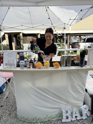 Hi, I’m Christine | Mobile Bartender - I’m the founder of Roaming Spirits & Mixology, where I design elevated event experiences through custom bar service, artfully styled food, and intentional décor.
What started as a mobile bartending service has grown into a full-service event brand, offering curated cocktails, grazing displays, and thoughtful styling for weddings, private celebrations, and corporate events. I believe the details matter, from the way a drink is presented to how a space feels when guests walk in.
My goal is simple: to create events that feel seamless, beautiful, and memorable, so that you can relax and enjoy every moment.
Contact us today to elevate your event info@roamingspiritsandmixology.com Hi, I’m Christine | Mobile Bartender - I’m the founder of Roaming Spirits & Mixology, where I design elevated event experiences through custom bar service, artfully styled food, and intentional décor.
What started as a mobile bartending service has grown into a full-service event brand, offering curated cocktails, grazing displays, and thoughtful styling for weddings, private celebrations, and corporate events. I believe the details matter, from the way a drink is presented to how a space feels when guests walk in.
My goal is simple: to create events that feel seamless, beautiful, and memorable, so that you can relax and enjoy every moment.
Contact us today to elevate your event info@roamingspiritsandmixology.com
