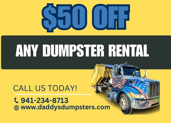 Save $50 on Dumpster Rentals in Southwest Florida – Fast Delivery & Flexible Sizes - Get $50 Off Your Dumpster Rental in Southwest Florida! Fast, Reliable Roll-Off Dumpsters Delivered to Englewood, Nokomis, Venice, and North Port. Perfect for Home Cleanouts, Renovations, Yard Debris, Roofing, and Storm Cleanup. Book Your Dumpster Near Me Today! Save $50 on Dumpster Rentals in Southwest Florida – Fast Delivery & Flexible Sizes - Get $50 Off Your Dumpster Rental in Southwest Florida! Fast, Reliable Roll-Off Dumpsters Delivered to Englewood, Nokomis, Venice, and North Port. Perfect for Home Cleanouts, Renovations, Yard Debris, Roofing, and Storm Cleanup. Book Your Dumpster Near Me Today!