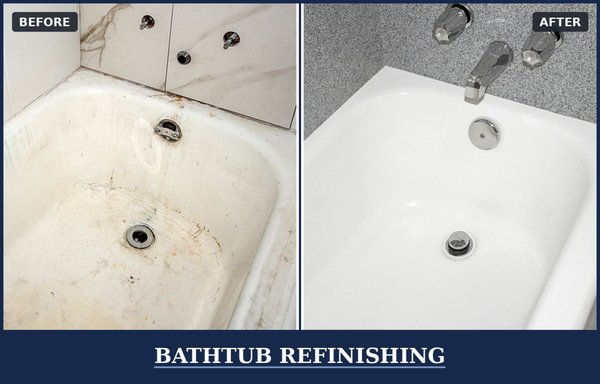 Bathtub Refinishing - Our refinishing process transforms your existing tub and tile in 24-48 hours! No messy demolition and we save you thousands over the cost of replacement!

What problem can we solve for you?
Ugly, outdated colors
Stained and moldy tile grout lines
Impossible to clean surfaces
Broken, cracked, or missing tiles
Chips or scratches
Cracked or leaking fiberglass
