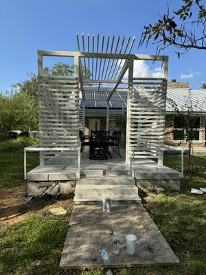 Architect client wanted a custom made pergola for his beautiful property. - This pergola was designed to be exactly to the clients liking. I fabricated it and brought his vision to life!