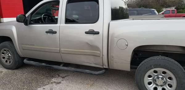 Silverado Repair - Here is a Silverado we repaired after a collision. For a free estimate please call us today: (210) 257-8669