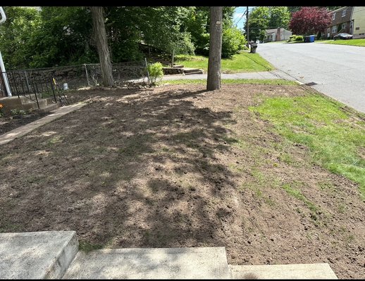 Glen eagle st, top soil and seeding project - This was a lawn that was very bad. Customer asked for nice green grass. We tilled. What was there we brought in some topsoil seeded that topsoil now it’s just about water. There was some weeds that popped up along the way we pulled those weeds and replace those spots with new seed in about a week this lawn should  be beautiful onto the next one. Customer is extremely happy!