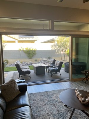 Retratable Screen for large Window Opening - This retractable screen was installed in a large window opening. It is the perfect insect screen and lets a breeze into the living room during the best months in Florida. The screen has multiple stoppers for easy opening and closing and it retracts completely into a waterproof cassette. Retratable Screen for large Window Opening - This retractable screen was installed in a large window opening. It is the perfect insect screen and lets a breeze into the living room during the best months in Florida. The screen has multiple stoppers for easy opening and closing and it retracts completely into a waterproof cassette.