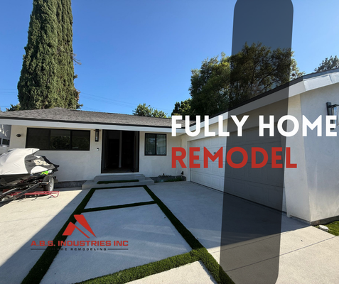 Fully Home Remodel - ChatGPT said:
This project involved a complete home remodel, transforming the property into a sleek and modern residence. The exterior was upgraded with smooth stucco, black-framed windows, contemporary lighting, and a clean concrete driveway accented with artificial turf inlays for a stylish curb appeal. The renovation reflects a fresh, minimalist design with improved functionality and aesthetic throughout the entire home. Fully Home Remodel - ChatGPT said:
This project involved a complete home remodel, transforming the property into a sleek and modern residence. The exterior was upgraded with smooth stucco, black-framed windows, contemporary lighting, and a clean concrete driveway accented with artificial turf inlays for a stylish curb appeal. The renovation reflects a fresh, minimalist design with improved functionality and aesthetic throughout the entire home.