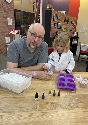 Come make Soap with Me! - At the Soap Bar, you can choose from a variety of 20+ molds to design your own bar of colorful scented soap. You can create your own glitter sanitizer, ice cream soap scoops, wacky bubble bath, colorful scented lotion, candy lip balm and homemade toothpaste.
Playseum Dollars are needed ($3-$12) Come make Soap with Me! - At the Soap Bar, you can choose from a variety of 20+ molds to design your own bar of colorful scented soap. You can create your own glitter sanitizer, ice cream soap scoops, wacky bubble bath, colorful scented lotion, candy lip balm and homemade toothpaste.
Playseum Dollars are needed ($3-$12)