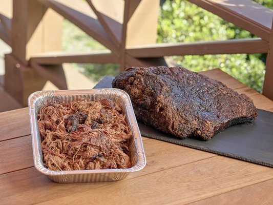 BBQ Custom Meal - Is the BBQ Family meal not quite for you? Choose this package to tailor our BBQ menu to your taste!

This package will include:

Candied Apple BBQ Pork Butts: A combination of hickory and applewood smoked bone in butts. Finished with an apple and brown sugar glaze.
Sun Kissed Smoked Chicken: 24-hour orange and thyme brined chicken breast, lightly smoked and glazed with Florida orange juice and local honey.
Rosemary Smoked Brisket: Certified Blank Angus whole primal brisket cut smoked for 12 hours encrusted with Maldon sea salt and cracked black peppercorns.

48 hours notice required.
$600.00 per 10 servings