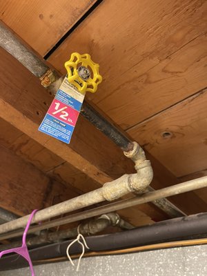 Water spigot - Replaced water spigot & shut off Water spigot - Replaced water spigot & shut off