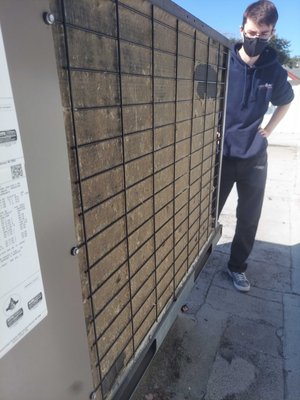 Commercial Rooftop Coil Cleaning - Before and After - Rooftop coil cleaning that we completed. After completion, the unit was running more efficiently. Commercial Rooftop Coil Cleaning - Before and After - Rooftop coil cleaning that we completed. After completion, the unit was running more efficiently.