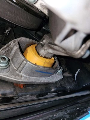 Audi A4 motor mount replacement - A vehicle came in making a strange noise and heavy vibration. After diagnosis and inspection found a completely failed motor mount that cracked and fell away. This Job came in and left the same day. Audi A4 motor mount replacement - A vehicle came in making a strange noise and heavy vibration. After diagnosis and inspection found a completely failed motor mount that cracked and fell away. This Job came in and left the same day.