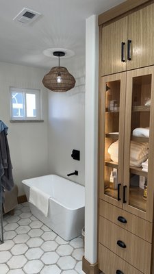 Bohemian Bathroom Remodel - This client wanted to completely remodel their master bathroom.  We gave them this beautiful Bohemian design.  This one turned out so beautiful.
