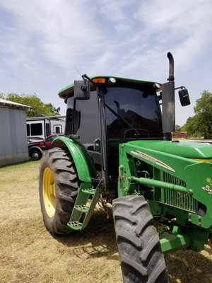 Tractor Tint installation - This John Deere Tractor was a full tint install and at the customers' request . We did a Limo Wrap and he was very happy with the end result because the ceramic film that was used blocks out 99% of the suns' UV Rays , therefore, he is able to stay much cooler in the summer, making him one happy customer !! Tractor Tint installation - This John Deere Tractor was a full tint install and at the customers' request . We did a Limo Wrap and he was very happy with the end result because the ceramic film that was used blocks out 99% of the suns' UV Rays , therefore, he is able to stay much cooler in the summer, making him one happy customer !!