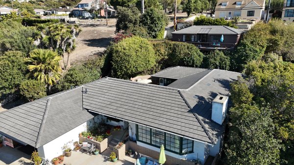 Concrete Tile - We gave this Palos Verdes Estates home a major upgrade — saying goodbye to the tired old wood shake roof and installing a 30-year TileSeal underlayment for unbeatable protection. We topped it off with stunning Westlake Saxony Shake lightweight concrete tiles that perfectly complement the home's amazing ocean views. Durable, fire-rated, and built to last — this roof looks just as incredible as the scenery around it!