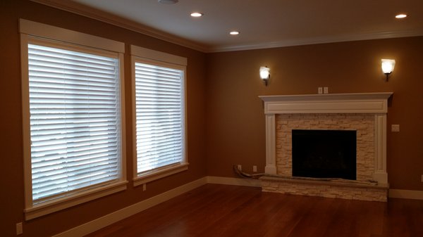 Faux Wood - Faux wood blinds in a brand new custom home. Faux Wood - Faux wood blinds in a brand new custom home.