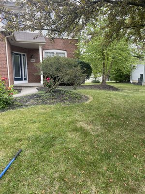 Spring Cleanup - This spring cleanup was just recently finished. We removed all the weeds and removed some bushes from the front yard, as well as mulched the front and backyard. The homeowner contacted us and stated that they needed a yard cleanup done before they put their house on the market to sell. The house sold in less than 24 hours! It looked amazing after it was finished!