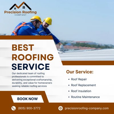 Precision Roofing Company - At Precision Roofing Company, we take pride in delivering exceptional roofing solutions to homeowners and businesses in Camarillo, CA. With years of industry experience, our licensed and insured professionals ensure top-tier workmanship, using only the finest materials for lasting durability. We specialize in roof installation, roof repair, roof replacement, and gutter installation, catering to residential and commercial clients. Precision Roofing Company - At Precision Roofing Company, we take pride in delivering exceptional roofing solutions to homeowners and businesses in Camarillo, CA. With years of industry experience, our licensed and insured professionals ensure top-tier workmanship, using only the finest materials for lasting durability. We specialize in roof installation, roof repair, roof replacement, and gutter installation, catering to residential and commercial clients.