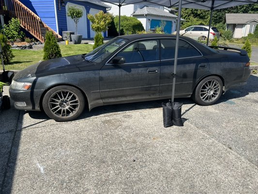 Nezumi Racing show car - A very dirty Toyota Chaser Tourer-V. Watch the transformation, even I am surprised at how well it cleaned up! Nezumi Racing show car - A very dirty Toyota Chaser Tourer-V. Watch the transformation, even I am surprised at how well it cleaned up!