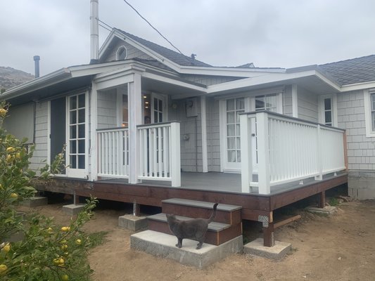 Back deck for Marina B. - This project was for a homeowner whose deck was in need of repair. We ended up removing the old one and building all new with solid concrete footings.