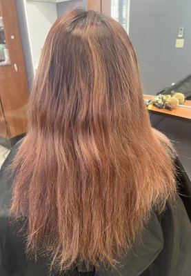 Red/ burgundy touch up refresh - Color refresh with a root touch up and gloss treatment using redken color products and Kevin Murphy styling products Red/ burgundy touch up refresh - Color refresh with a root touch up and gloss treatment using redken color products and Kevin Murphy styling products