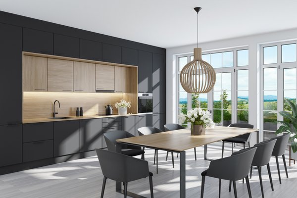 Woodside - Kitchen Design - This concept design shows full kitchen design concept,
Using custom made cabinets