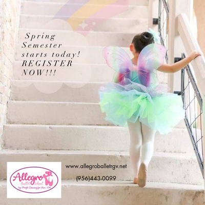 Spring Semester 2022 Registration - We have an exciting schedule of events for our students during the next months of our Spring Semester!
June end of the year recital.
Dance competition and try outs for next summer company team.
Ballet exams for SCB
Classes for the youngest family member. Spring Semester 2022 Registration - We have an exciting schedule of events for our students during the next months of our Spring Semester!
June end of the year recital.
Dance competition and try outs for next summer company team.
Ballet exams for SCB
Classes for the youngest family member.
