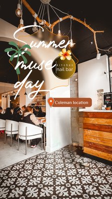 SUMMER MUSE DAY at KitchenNailBar - 🌺 Summer Muse Day at KitchenNailBar 💅
M U S E means 🎨 Creative Nail Art |✨ Rejuvenating Treatments | 🎶 Relaxing Ambiance
This perfect blend of relaxation and creativity at KitchenNailBar. Celebrate the beauty and spirit of summer with us! 🌞✨
#summer #summertime
💛 At #Kitchennailbar 🫶 You’re in good Hands #trusttheprocess
Our 8 Bay_wide locations for your convenience 💅
📍Location #morganhill
🌿 263 Vineyard Town Ctr, Morgan Hill, CA 95037
☎️ (669) 304-5878
ONLINE BOOKING www.kitchennailbar.com
📍Location #PALOALTO
🌿 540 Emerson St, Palo Alto, CA 94301
☎️ (650) 407-8810
📍Location #SANTANAROW
🌿 355 Santana Row Unit 1020 San Jose, CA 95128
☎️ (408) 896-3389
📍Location #SanJose
🌿 1088 E BROKAW RD #40, SAN JOSE, CA 95131
☎️ (408) 784-6055
📍Location #DowntownSanJose
🌿 579 COLEMAN AVE, STE 20, SAN JOSE, CA 95110
☎️ (408) 613-2608
📍Location #BlossomHill
🌿 486 BLOSSOM HILL RD, SAN JOSE, CA 95123
☎️ (408) 784-7690
📍Location #Sunnyvale
🌿 112 S SUNNYVALE AVE, SUNNYVALE, CA 94086
☎️ (408) 216-9932
📍Location #MountainView
🌿 1712 Miramonte Ave B, Mountain View, CA 94040
☎️ (650) 336-7481
.
.
.
.
.
.
.
.
#NailArt #NailDesign #NailSalon #Manicure #NailInspo #AcrylicNails #PEDICURE #Gelbuilder #SpaDay SUMMER MUSE DAY at KitchenNailBar - 🌺 Summer Muse Day at KitchenNailBar 💅
M U S E means 🎨 Creative Nail Art |✨ Rejuvenating Treatments | 🎶 Relaxing Ambiance
This perfect blend of relaxation and creativity at KitchenNailBar. Celebrate the beauty and spirit of summer with us! 🌞✨
#summer #summertime
💛 At #Kitchennailbar 🫶 You’re in good Hands #trusttheprocess
Our 8 Bay_wide locations for your convenience 💅
📍Location #morganhill
🌿 263 Vineyard Town Ctr, Morgan Hill, CA 95037
☎️ (669) 304-5878
ONLINE BOOKING www.kitchennailbar.com
📍Location #PALOALTO
🌿 540 Emerson St, Palo Alto, CA 94301
☎️ (650) 407-8810
📍Location #SANTANAROW
🌿 355 Santana Row Unit 1020 San Jose, CA 95128
☎️ (408) 896-3389
📍Location #SanJose
🌿 1088 E BROKAW RD #40, SAN JOSE, CA 95131
☎️ (408) 784-6055
📍Location #DowntownSanJose
🌿 579 COLEMAN AVE, STE 20, SAN JOSE, CA 95110
☎️ (408) 613-2608
📍Location #BlossomHill
🌿 486 BLOSSOM HILL RD, SAN JOSE, CA 95123
☎️ (408) 784-7690
📍Location #Sunnyvale
🌿 112 S SUNNYVALE AVE, SUNNYVALE, CA 94086
☎️ (408) 216-9932
📍Location #MountainView
🌿 1712 Miramonte Ave B, Mountain View, CA 94040
☎️ (650) 336-7481
.
.
.
.
.
.
.
.
#NailArt #NailDesign #NailSalon #Manicure #NailInspo #AcrylicNails #PEDICURE #Gelbuilder #SpaDay