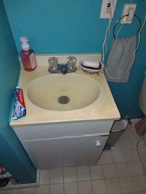 Bathroom Vanity Replacement - Customer wanted an upgrade of her outdated bathroom vanity. She trusted me to purchase the vanity and fixtures. Bathroom Vanity Replacement - Customer wanted an upgrade of her outdated bathroom vanity. She trusted me to purchase the vanity and fixtures.