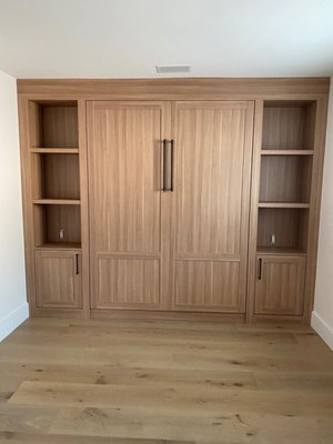 Woodgrain Queen Wallbed - Wallbeds different finishes different uses but all multi purpose rooms if needed.