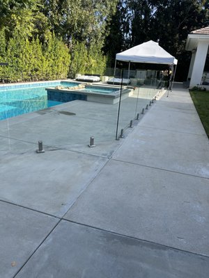 Glass Pool Railing Installed in  Pasadena, CA 91107 - Installed Glass pool Railings in Pasadena house