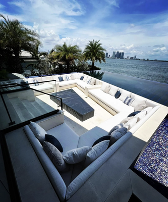 Sunken Living Room Paradise - We successfully completed a custom outdoor cushion project for our client, featuring certified high-density outdoor foam and premium Sunbrella fabric. Our expert installation, along with carefully selected throw pillows, created an inviting and stylish outdoor space for ultimate relaxation and enjoyment. Sunken Living Room Paradise - We successfully completed a custom outdoor cushion project for our client, featuring certified high-density outdoor foam and premium Sunbrella fabric. Our expert installation, along with carefully selected throw pillows, created an inviting and stylish outdoor space for ultimate relaxation and enjoyment.