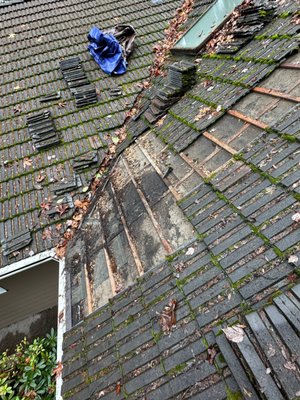 Tile Roof Leak Repair Patch - Tile Roof Patch in SE Portland — Leak Stopped Before Thanksgiving!
This week our team completed a large tile roof patch on a 40-year-old roof in SE Portland after the homeowner noticed water leaking during the recent rain. With the holiday approaching, we acted fast to remove damaged tiles, replace rotted plywood, install new underlayment and battens, and reset everything for a secure, watertight finish.
Older tile roofs in SE Portland often hide issues beneath the surface, and small leaks can escalate quickly during fall and winter storms. A timely repair like this prevents interior damage and keeps your home protected through the season.
✔️ SE Portland tile roof repair experts
✔️ Emergency leak response
✔️ Underlayment & plywood replacement
✔️ Long-term waterproofing on aging tile roofs
If your SE Portland tile roof is leaking, slipping, or showing its age, now’s the time to schedule an inspection before the next storm.
Northwest Roof Maintenance Inc. — Reliable. Local. Rhino-Tough. Tile Roof Leak Repair Patch - Tile Roof Patch in SE Portland — Leak Stopped Before Thanksgiving!
This week our team completed a large tile roof patch on a 40-year-old roof in SE Portland after the homeowner noticed water leaking during the recent rain. With the holiday approaching, we acted fast to remove damaged tiles, replace rotted plywood, install new underlayment and battens, and reset everything for a secure, watertight finish.
Older tile roofs in SE Portland often hide issues beneath the surface, and small leaks can escalate quickly during fall and winter storms. A timely repair like this prevents interior damage and keeps your home protected through the season.
✔️ SE Portland tile roof repair experts
✔️ Emergency leak response
✔️ Underlayment & plywood replacement
✔️ Long-term waterproofing on aging tile roofs
If your SE Portland tile roof is leaking, slipping, or showing its age, now’s the time to schedule an inspection before the next storm.
Northwest Roof Maintenance Inc. — Reliable. Local. Rhino-Tough.