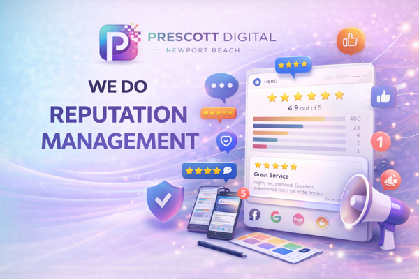Prescott Digital Review & Reputation Systems - Prescott Digital Review & Reputation Systems helps businesses protect, grow, and leverage their online reputation to attract more customers. Based in Newport Beach and serving Orange County and surrounding cities, we specialize in Yelp SEO, Google Reviews management, and local reputation optimization. Our systems are designed to increase positive reviews, improve local search visibility, and build long-term trust with potential clients. Through review monitoring, strategic responses, and credibility-focused optimization, Prescott Digital turns online feedback into a powerful growth asset for local businesses across every industry.