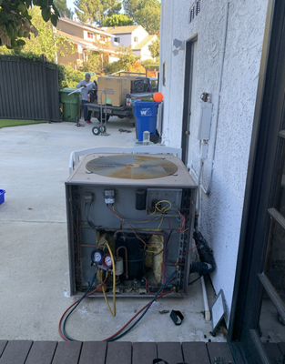 Condenser replacement - A customer reached out to us with a significant issue: their old condenser was running on R22 refrigerant, which is known for its harmful environmental impact. Compounding the problem, the compressor had burnt out, leaving their home without proper cooling during the sweltering heat.

The Solution:
Our team of experts at RLA HVAC sprang into action with a comprehensive plan:

Eco-Friendly Upgrade: We replaced the outdated R22 condenser with a modern, energy-efficient unit that uses R410A refrigerant. Unlike R22, R410A is chlorine-free and much more environmentally friendly, aligning with current environmental standards.

New Compressor Installation: In addition to the condenser, we installed a new, high-performance compressor. This upgrade not only restored the cooling functionality but also enhanced the overall efficiency and reliability of the HVAC system.

System Optimization: Post-installation, our technicians conducted a thorough system inspection to ensure optimal performance. We also provided the customer with maintenance tips to keep their new condenser running efficiently for years to come.

The Results:
The customer’s home is now comfortably cool, even during the hottest days. The new HVAC system operates with greater efficiency, leading to lower energy bills and a reduced carbon footprint. The customer also enjoys peace of mind knowing their system is up-to-date and dependable.