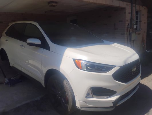 brake service - customer States vehicle squeals when in reverse took it for a test drive found rear brake pads wore out and rotors grooved. so I install new brake pads new rotors and job came out well done other customer happy