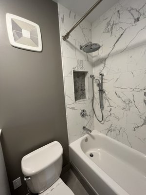 Master bath remodel - This remodel has a clean but beautiful modern vibe.