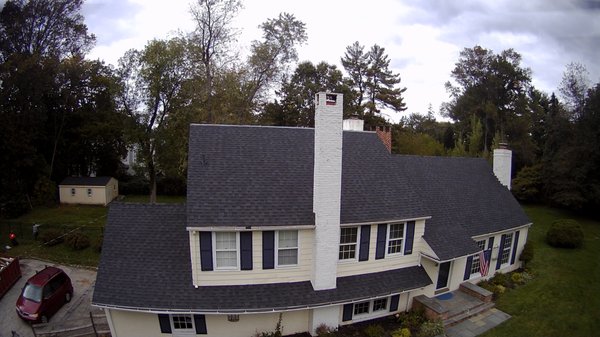 Haverford PA Roof - This project had multiple leaks throughout the whole roof. We were able to provide the customer with an affordable price which included tearing down the old roof, replacing all the sheets of plywood and give the whole house a brand-new look with the #1 rated shingle of the year, IKO Dynasty. Haverford PA Roof - This project had multiple leaks throughout the whole roof. We were able to provide the customer with an affordable price which included tearing down the old roof, replacing all the sheets of plywood and give the whole house a brand-new look with the #1 rated shingle of the year, IKO Dynasty.