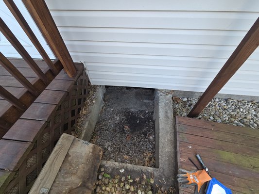 Crawlspace - This is an external entrance crawlspace which needed to be army crawled because it is under 2 feet high inside. I however did find a bad sump pump and also an a main beam that was not properly secured. Although its not glamorous these crawlspaces must be entered and inspected. Crawlspace - This is an external entrance crawlspace which needed to be army crawled because it is under 2 feet high inside. I however did find a bad sump pump and also an a main beam that was not properly secured. Although its not glamorous these crawlspaces must be entered and inspected.