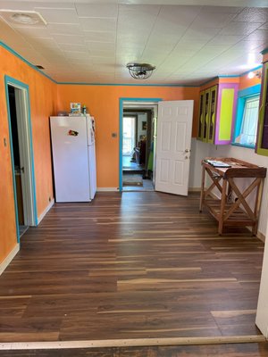 Changing an old kitchen to a new library - This was an older house that had been subdivided. The new owner wanted this second kitchen changed to a library with many bright colors. Changing an old kitchen to a new library - This was an older house that had been subdivided. The new owner wanted this second kitchen changed to a library with many bright colors.