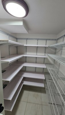 Pantry remodeling - Nee pantry is a neavy duty rod system. Can hold more than 300lbs.
The whole project had been completed in a single day. Pantry remodeling - Nee pantry is a neavy duty rod system. Can hold more than 300lbs.
The whole project had been completed in a single day.