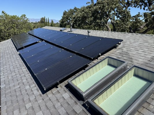 Skylight, Solar Panel and Roof Cleaning; Thousand Oaks - This solar panel cleaning and skylight wash was done for a repeat client. They prefer the bi-annual service rate!