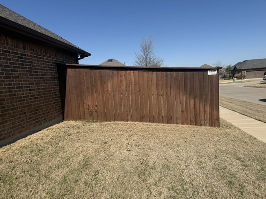 Cedar Fence Cleaning & Staining Transformation - We cleaned and stained this cedar privacy fence to restore its natural color and protect the wood from weather damage. The result is a rich, even finish that improves the home’s curb appeal and extends the life of the fence. Cedar Fence Cleaning & Staining Transformation - We cleaned and stained this cedar privacy fence to restore its natural color and protect the wood from weather damage. The result is a rich, even finish that improves the home’s curb appeal and extends the life of the fence.