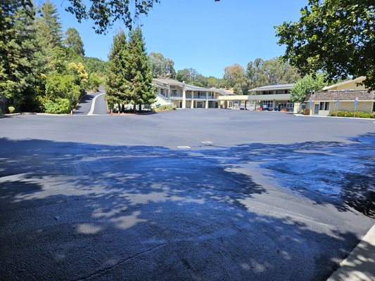 Asphalt Seal Coating in San Jose, Ca (Los Altos) - We did some asphalt repairs, crack filling and sealcoating and line striping at a church in Los Altos, Ca Asphalt Seal Coating in San Jose, Ca (Los Altos) - We did some asphalt repairs, crack filling and sealcoating and line striping at a church in Los Altos, Ca