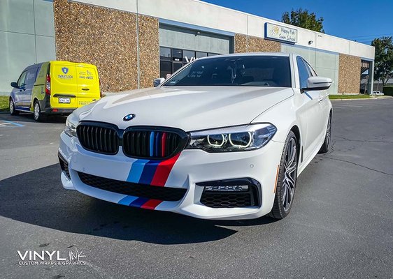 BMW i540 Vehicle Restyling - This is a great example of how a bit of vehicle restyling can change the whole look of your vehicle. This owner went with a classic M-series racing stripe. Instead of a traditional hood stripe, they opted for a front and back bumper accent, and it looks sick! We always love seeing our customers creativity in action.
Customization like this can range anywhere between $200-$500 on average. BMW i540 Vehicle Restyling - This is a great example of how a bit of vehicle restyling can change the whole look of your vehicle. This owner went with a classic M-series racing stripe. Instead of a traditional hood stripe, they opted for a front and back bumper accent, and it looks sick! We always love seeing our customers creativity in action.
Customization like this can range anywhere between $200-$500 on average.
