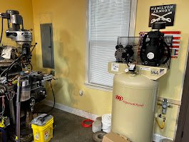 Sub panel and starter for new compressor - Customer did not have any spaces in his panel to add a new circuit for his air compressor. We presented him with options and he chose to add a sub panel to expand his existing full panel. We installed a sub panel, circuit and customer supplied starter for his compressor.